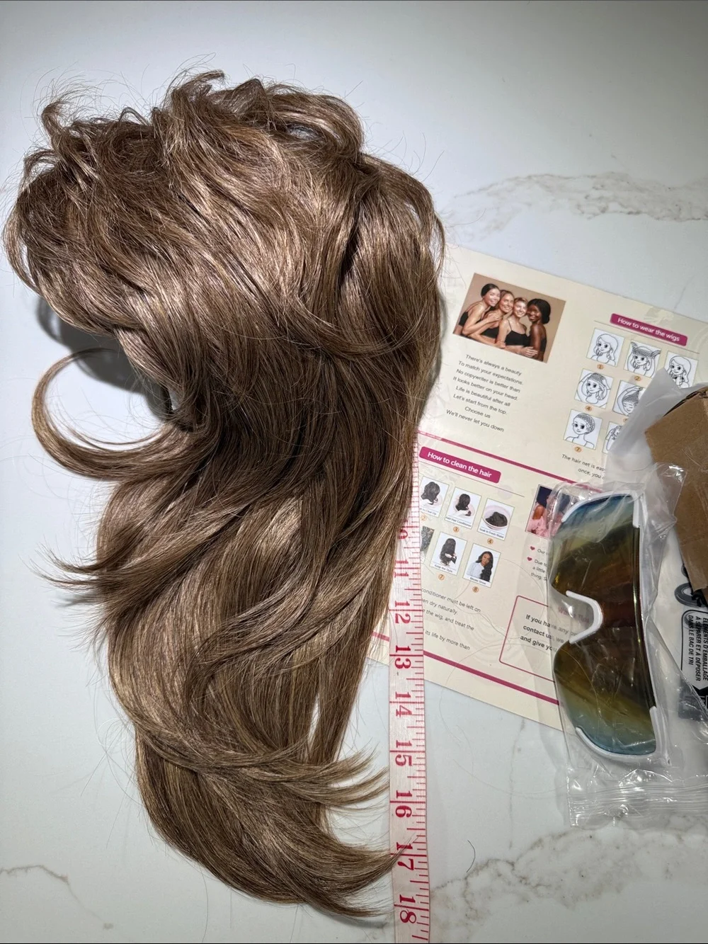 HAIR, 18” Layered, Free Part with Bangs Light Brown/Dark Blonde